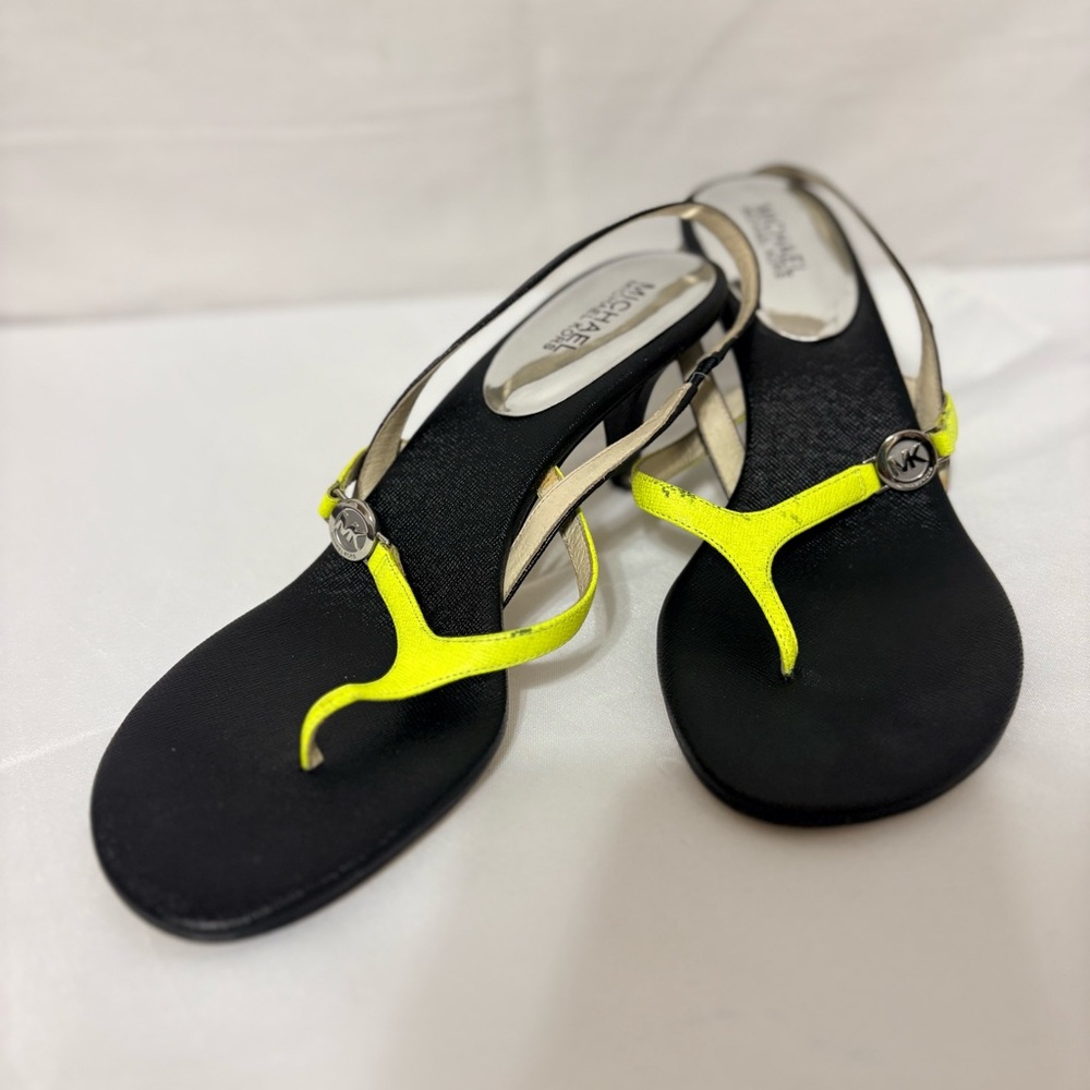 Michael Kors Bridget Slingback Thong Sandals in neon yellow